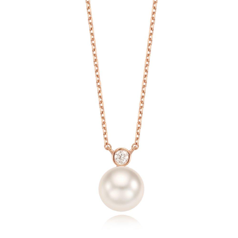 [Rosemont] Silver Pearl Necklace Rc0383