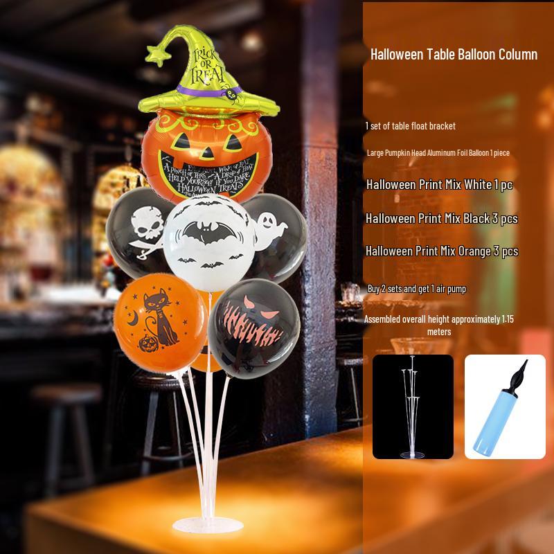 Halloween Pumpkin Atmosphere Balloons for Tables, Bars, Kindergartens, and Shopping Mall Displays