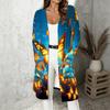 Plus Size Women Long Sleeve Open Front Loose Outerwear Casual Fashion Cardigan Jacket