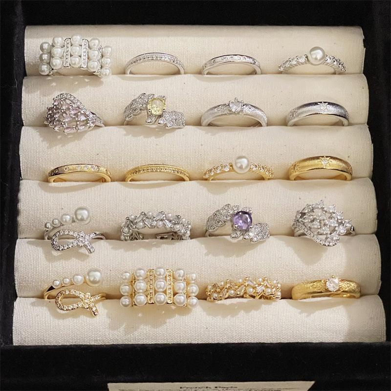 Open Ring Female Retro Niche Design Light Luxury High Sense Medium Antique Geometric French Ring