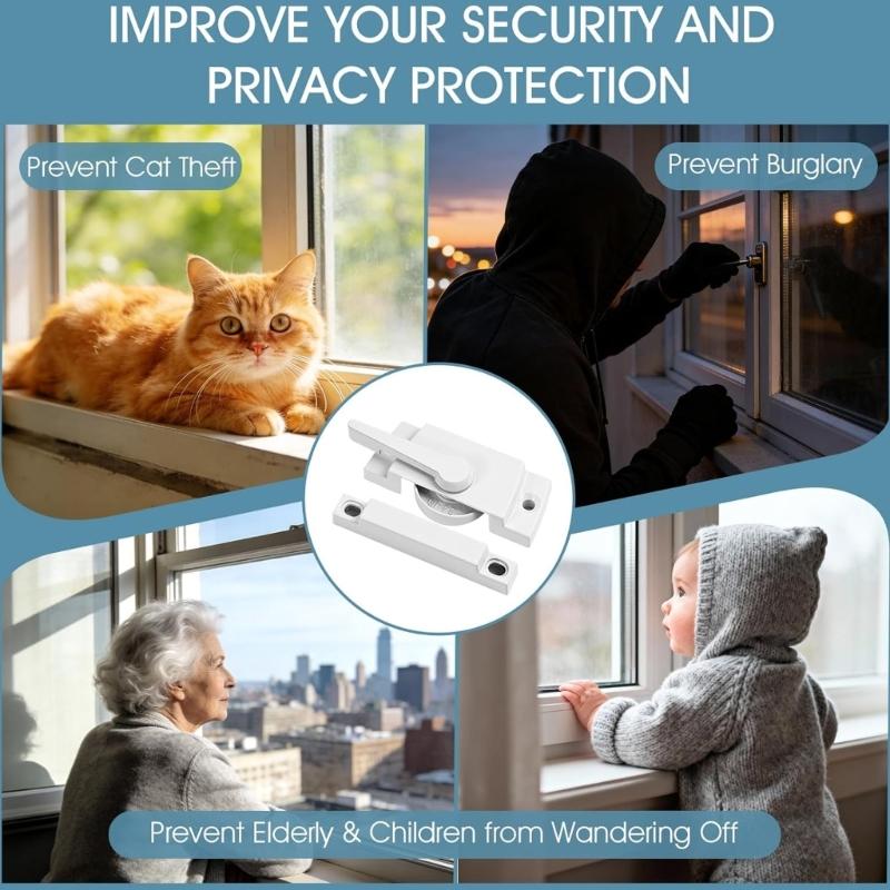 3Pcs Sash Lock Sliding Window Replacement Lock Window Latches Sliding Window Hardware for Additional Home Security