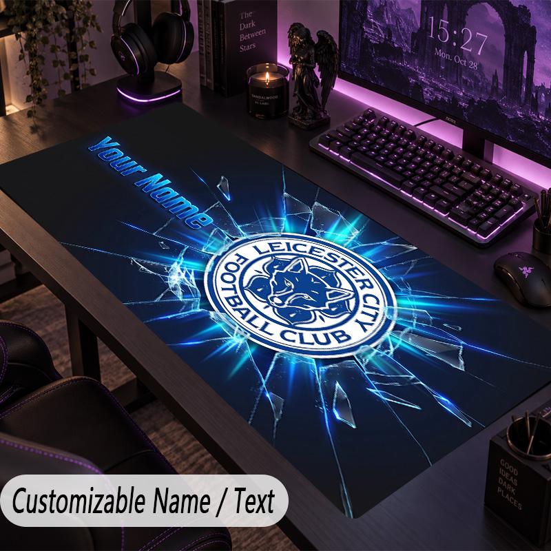 Large Mouse PadLeicester City Custom Name Text Personalized Desk Mat Non Slip Gaming Pad