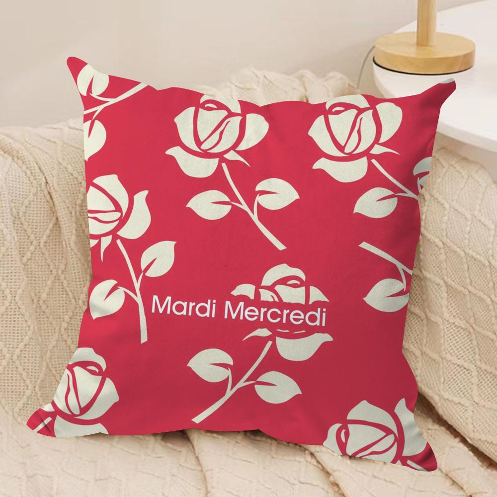 Luxury MMardi MMercred Cushion Cover Soft Plush Throw Pillow Cover DoubleSided Decorative Case Sofa Bedroom Home Decor