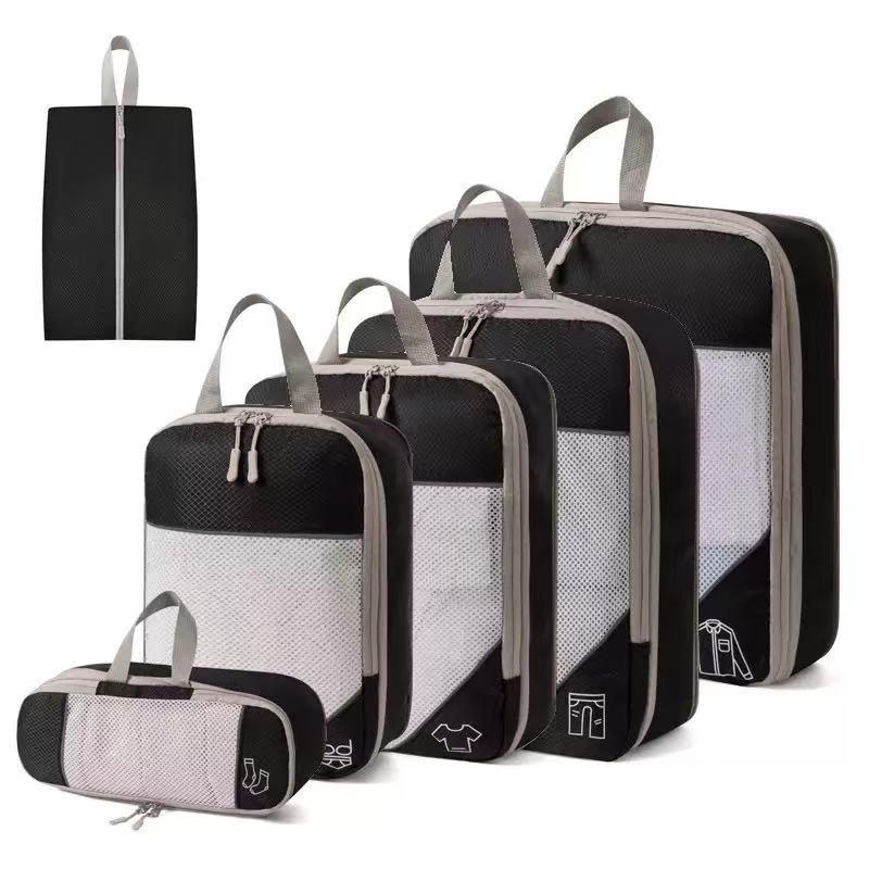 

Набор из 5 предметов дорожный органайзер с компрессионной сеткой-ромбом: Чемодан и сумки для хранения одежды Free labeling for cross-border customers