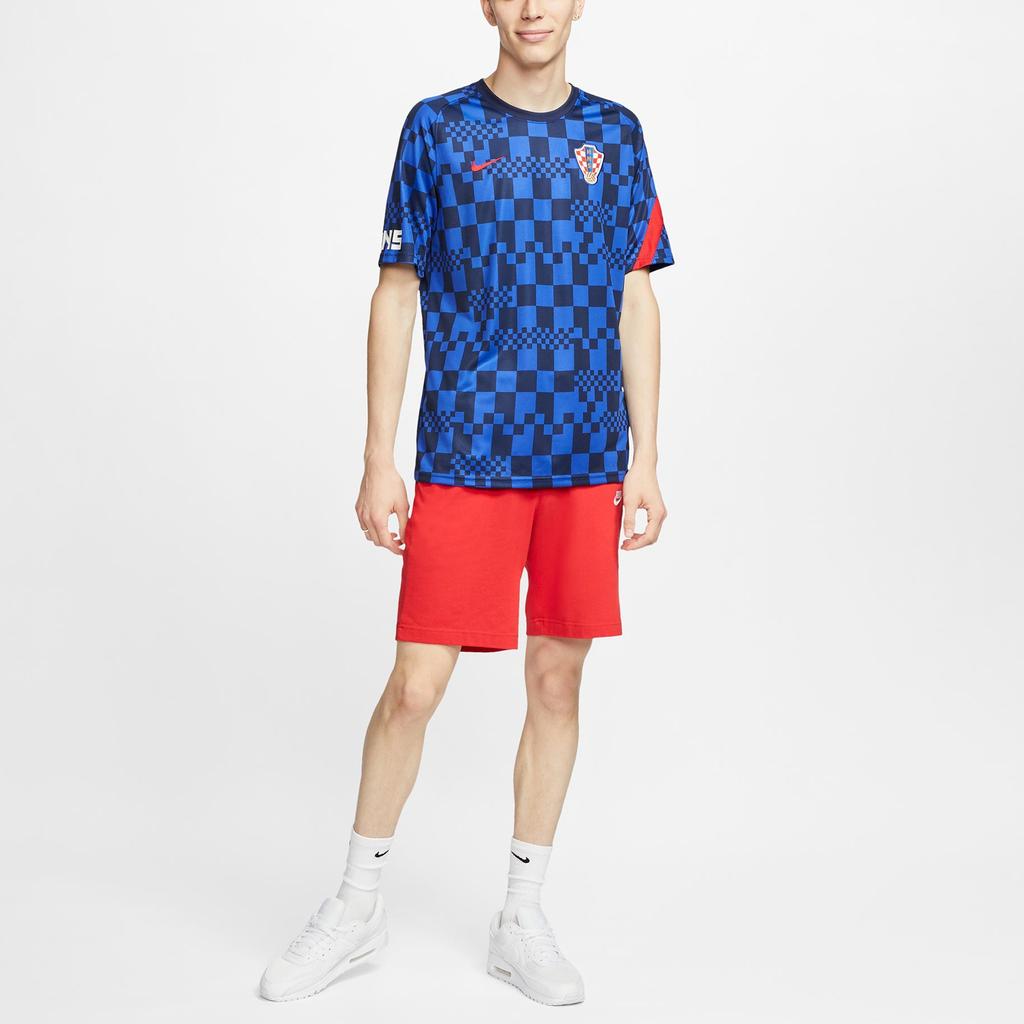 Nike Dri-FIT Croatia National Team TrainingSport Fast-Dry Breathable Fabric Short Sleeve Men's Blue CD2576-452