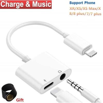 Jack Adapter for iPhone - Headphone Adapter - Audio&;Refill - White - 12.45cm - ABS + TPE