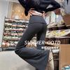 Flip Waist Slightly Pull Sweatpants Women's Autumn Small High Waist Thin Low Waist Drape Gray Yoga Pants