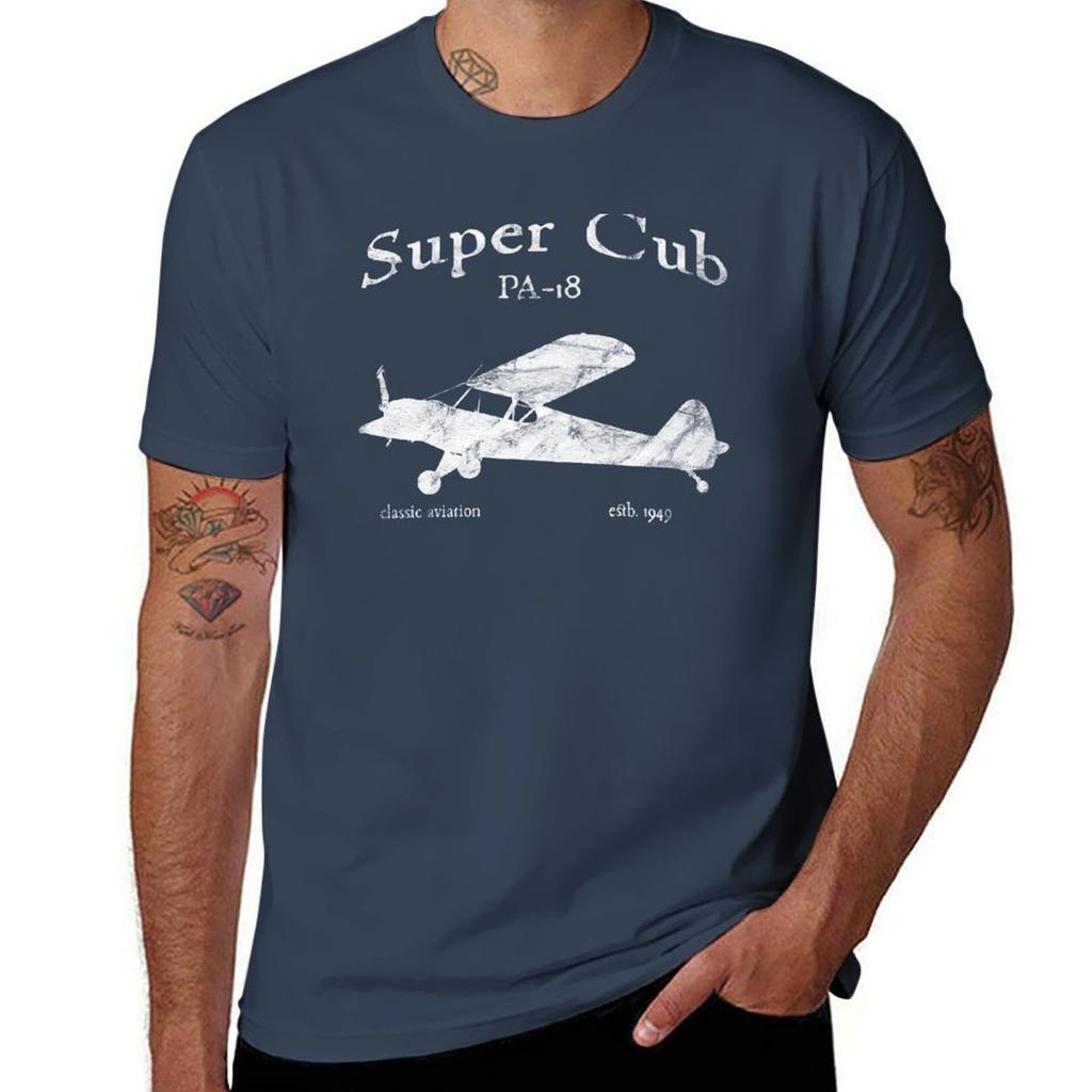 Pa18 Super Cub Airplane Classic Vintage Design TShirt Cotton T Shirt Pack TShirt