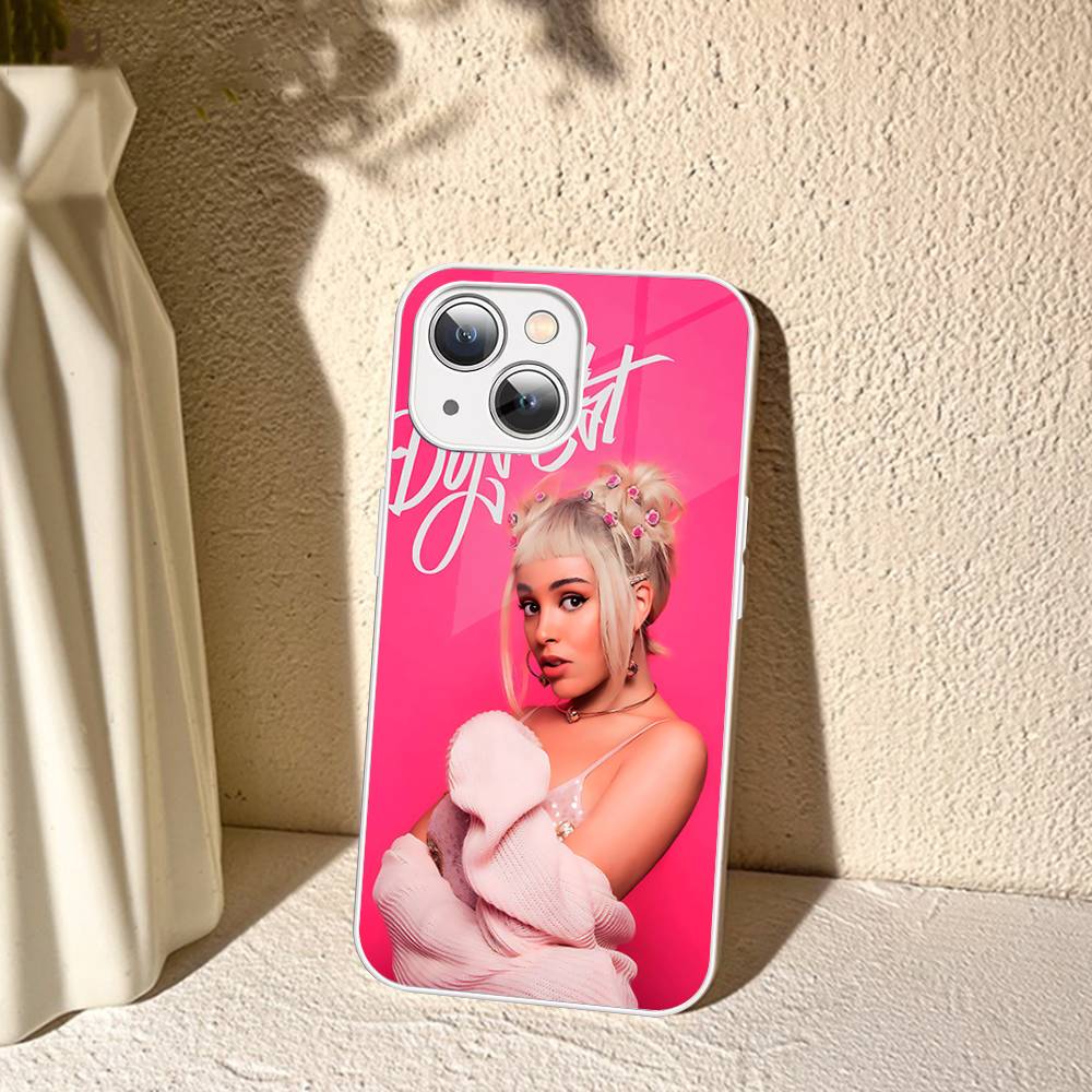 Doja Singer C-Cat For IPhone 14 13 12 Mini 11 Pro XS Max X XR 14 Plus Tempered Glass Cover