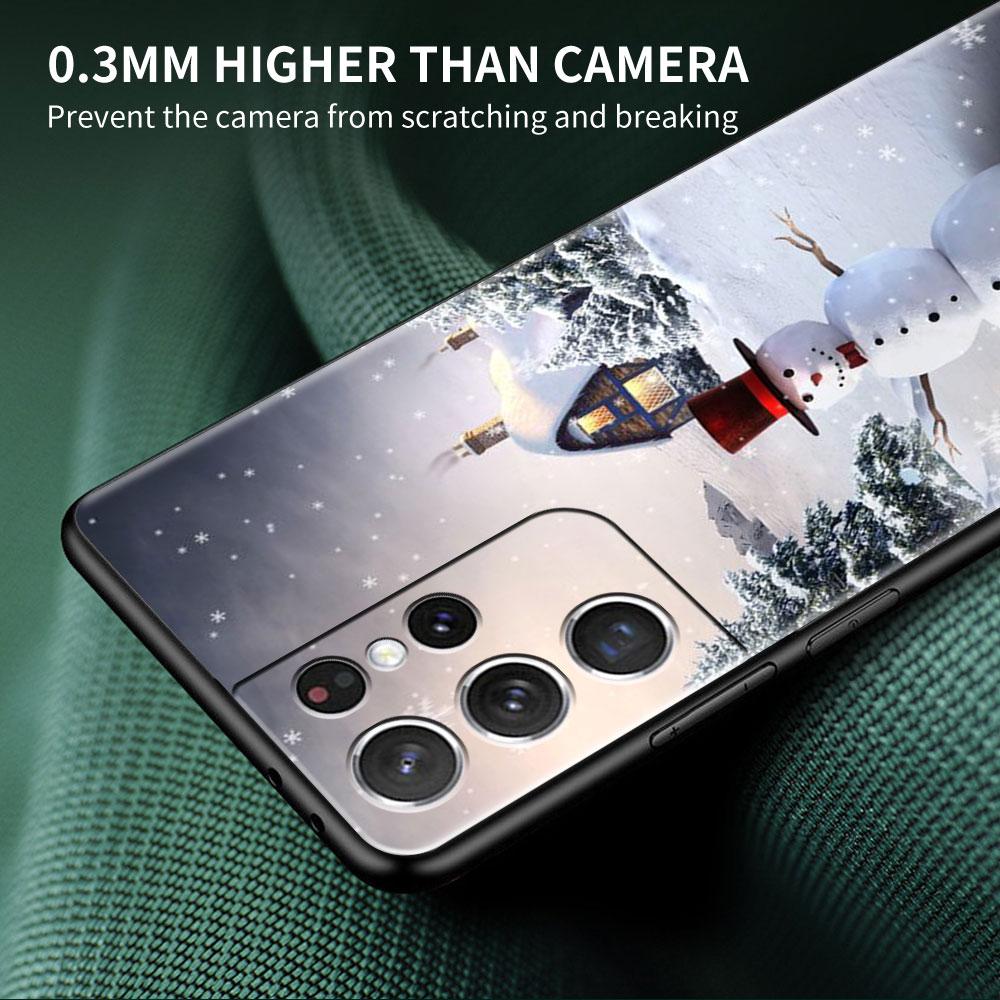 Cartoon Snowman Christmas Soft Case For Samsung Galaxy S22 S20 FE S21 S10 S9 Plus S8 Note 20 Ultra 10 Lite Phone Cover Shell