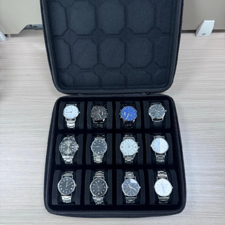 Stylish Watch Preservation Box Waterproof Oxford Fabric Watch Storage Box 15 Slot Watch Organizers Watch Collection Box