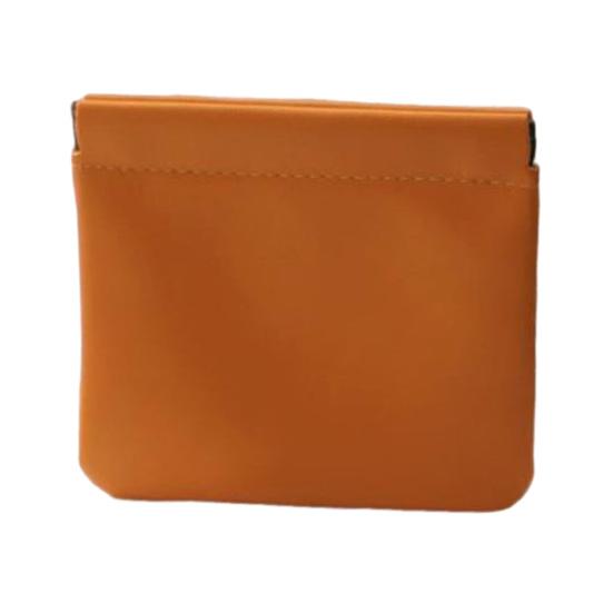 Snap Closure Organizer Pouch Faux Leather Portable Cosmetic Storage Bag Self-Closing Pouch for Lipstick Earphones