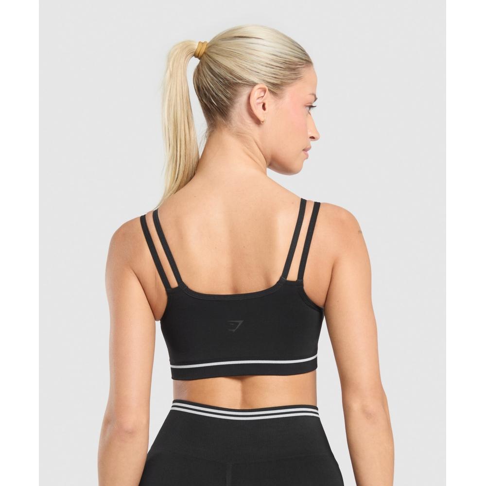 Gymshark Contrast Seamless Sports Bra Black B2c1i Bb2j