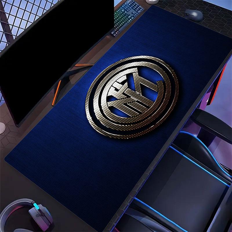 Tappetino per Mouse FC Internazionale Milano, Tappetino da Scrivania XXL per Gaming, Tappetino Mouse Antiscivolo XXL per Laptop e Tablet, Tappetino per Mini PC con Bordi Cuciti