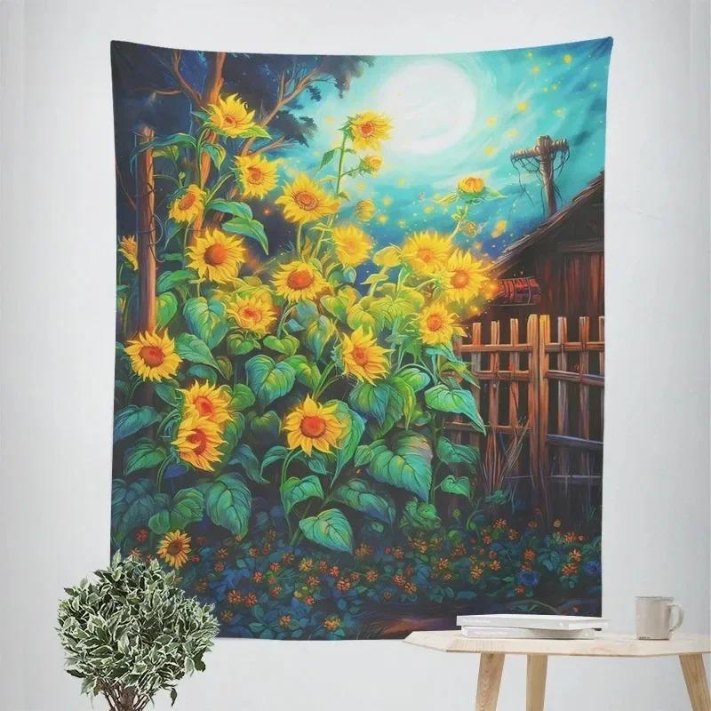 Sunflower Pattern Wall Decoration Tapestry Home Living Room Tapestry 74x94cm(29x37in)