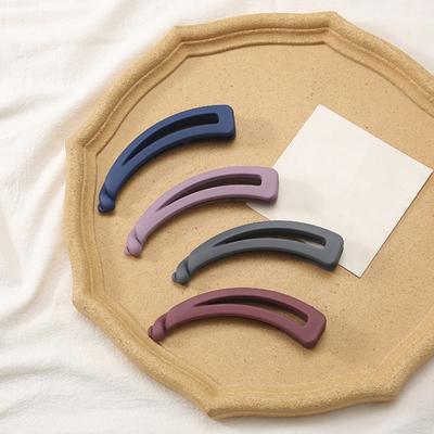 Women Horsetail Hair Claw Banana Shape Plastic Back Head Hair Clip Simple Elegant Hairpin Head Accessories
