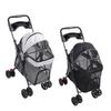 Pet Stroller One Click Folding Cat Stroller 4 Wheels Dog Wagon with Sun Shades and Cup Holder for Travel