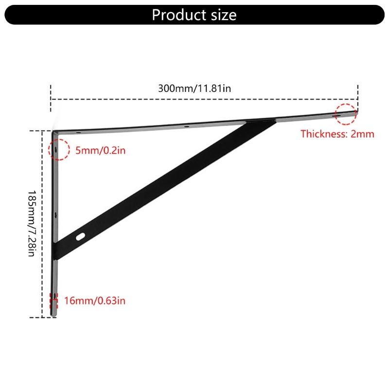 Industrial Strengths Steel Wall Brackets Black Coated Shelf For Heavy Items Secure Mounting Space and Residential Areas