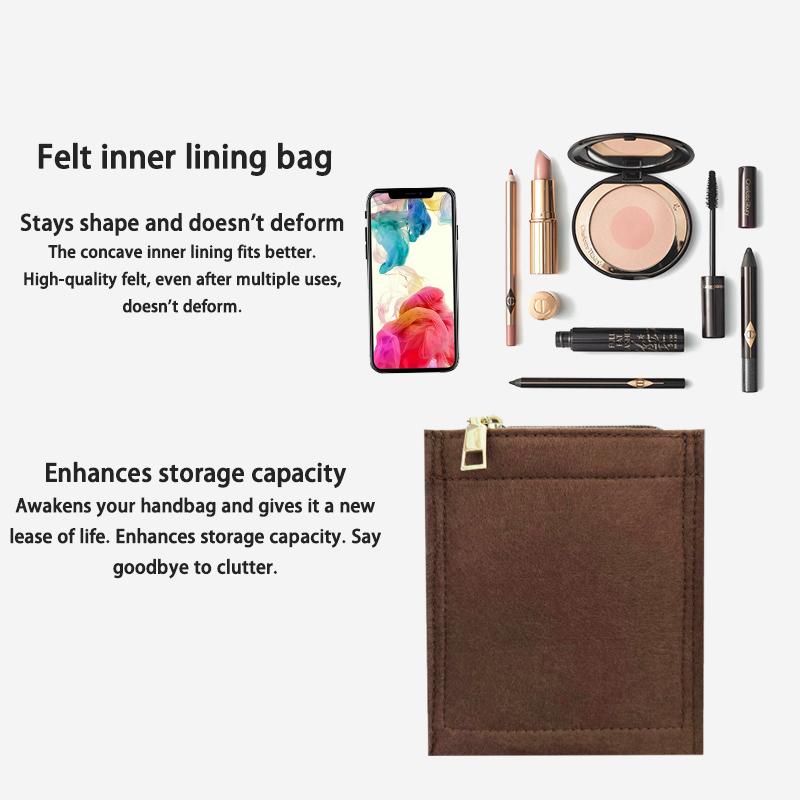 EverToner Bag Insert Organizer For M-K Mercer Mini Bag Felt Ultra Lightweight Pouch Support Handbag Insert Bag Accessories
