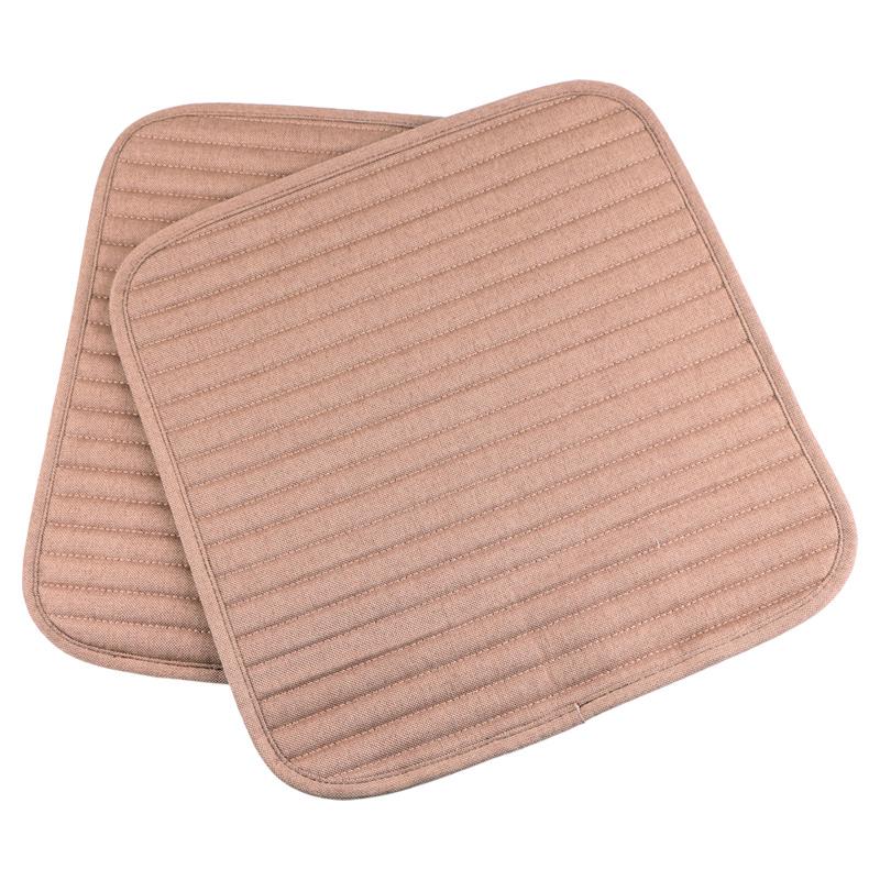 2 Pcs O SHI CAR Universal Square Front Seat Cushion Summer Artificial Linen Car seat-Cover Protection Pad for All Cars SUV