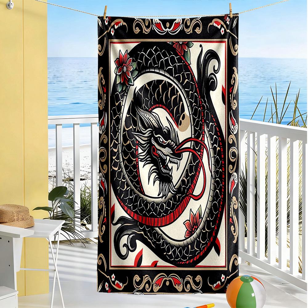 Dragon Beach Towel Soft Durable Quick-Dry Comfortable Lightweight