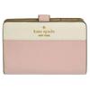 Kate Spade Women's Bifold Wallet, Compact, Outlet Brand, Pink Ivory Leather, Madison Colorblock Saffiano Le Medium Compact Bifold Wallet, KC511 650.