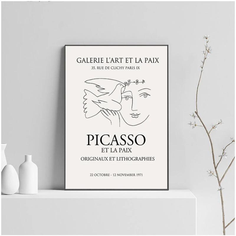 Matisse Picasso Retro Móda Moderní Lineární Náčrt Plakáty a Tisky Nástěnné Umění Obrazy na Plátně pro Domácí Dekoraci Dekorace Obývacího Pokoj