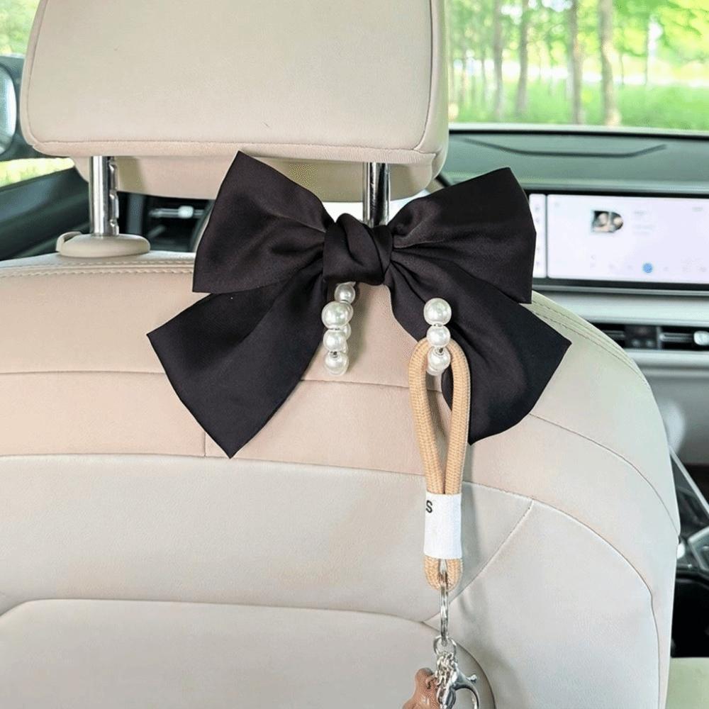Clip On Seat Back Hanger Bowknot Design Car Organizer Vehicle Decor Backseat Hook Car Interior
