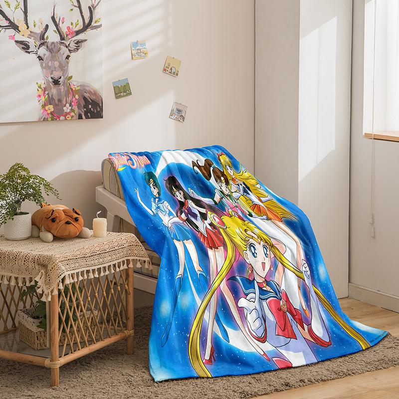 Cartoon Beautiful Girl War Series Double-Sided Flannel 3D Digital Printing Blanket, Blanket