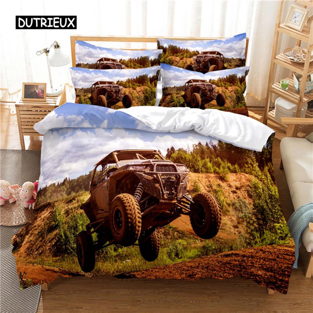 Roadster Sengetøysett Dynetrekksett 3d Sengetøy Digitaltrykk Sengetøy Queen Size Sengetøysett Motedesign