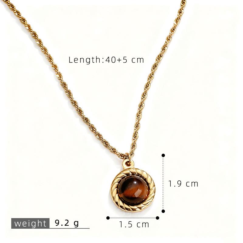 Elegant Myerard Style Tiger's Eye Braided Pendant Necklace for Women