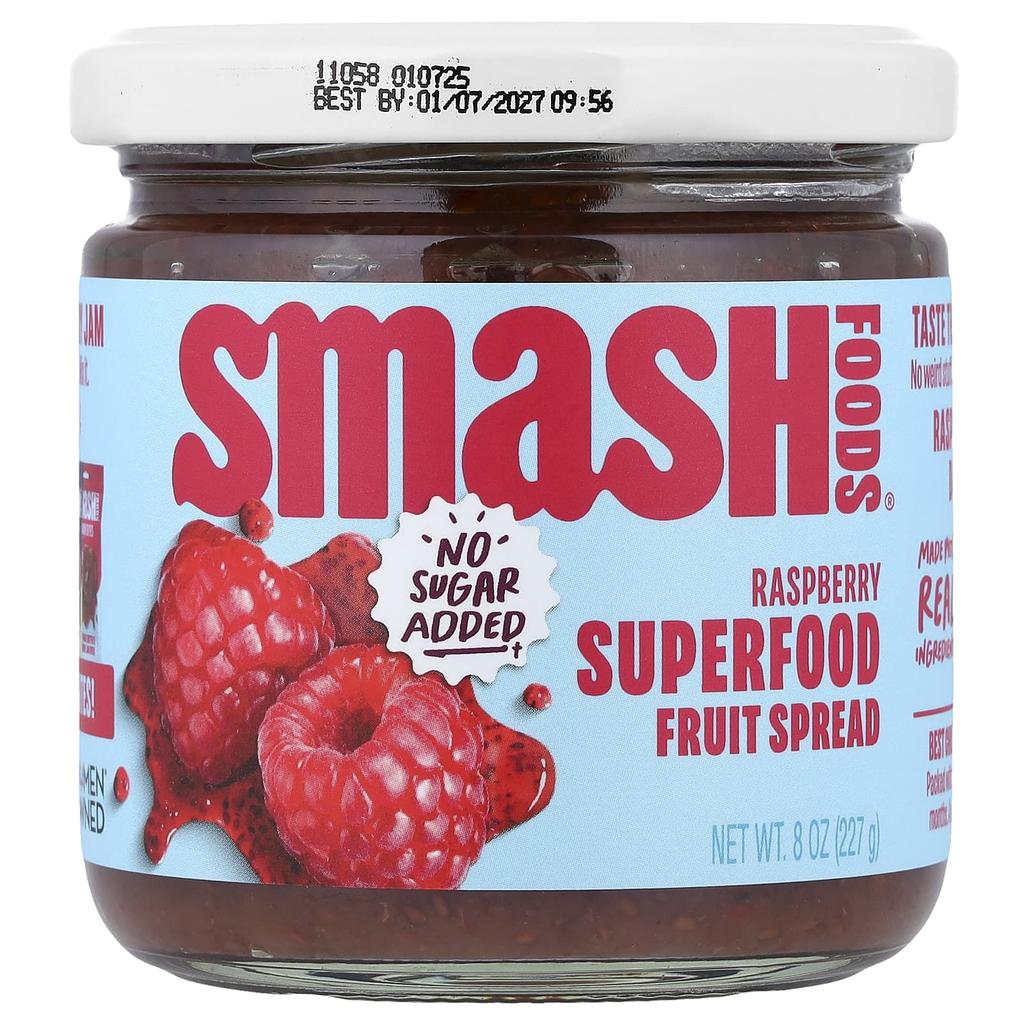 Smash Foods, Superfood Fruit Spread, Raspberry, 8 oz (227 g)