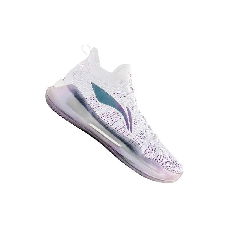 New LINING YuShuai 13 Basketball Shoes Men Low Top Standard White/Roman Purple ABAQ013-8