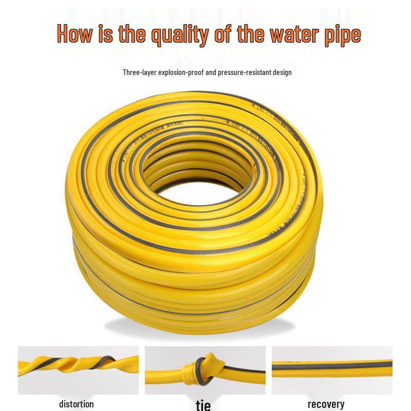 Eco-Friendly Odorless Car Wash & Garden Soft Water Hose - Yellow with Black Line, All-Season Use