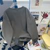 Unisex Plus Size Thick Velvet Round Neck Hoodie - Solid Color, Loose Fit, 2023 Autumn/Winter Edition