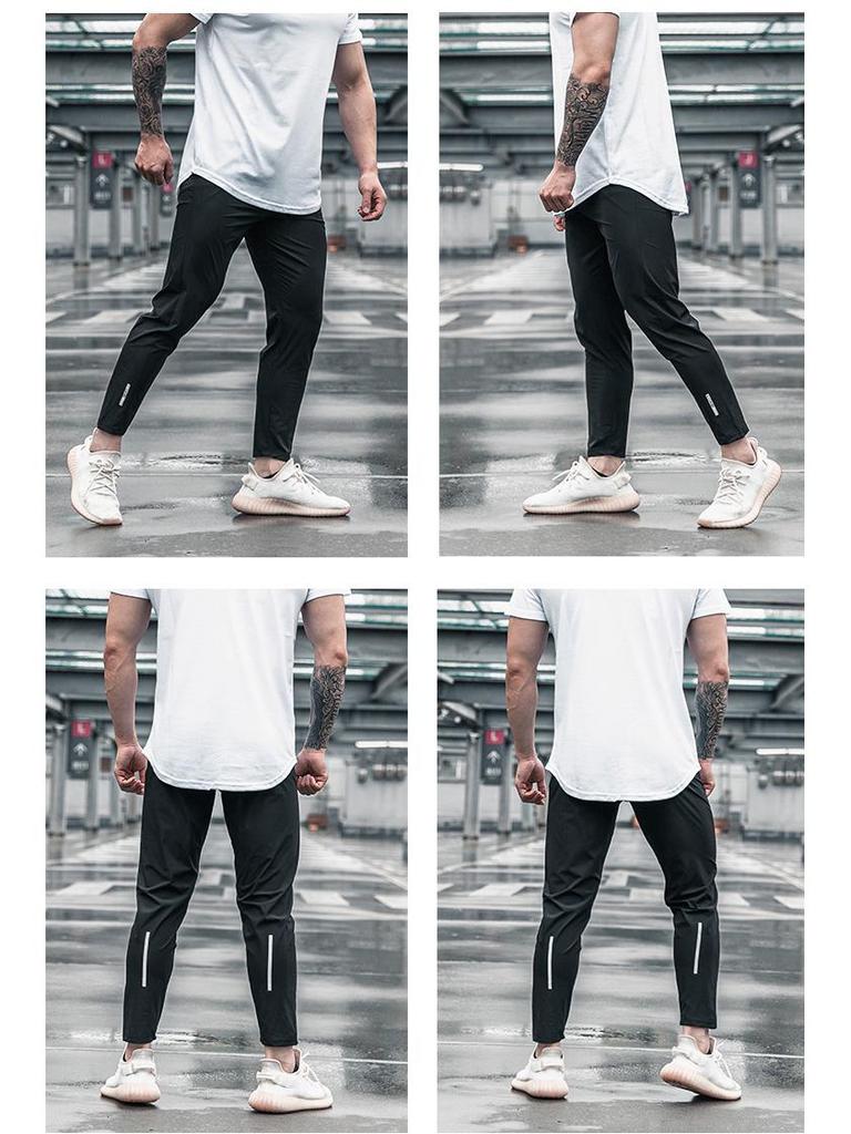 Men's Casual Slim Fit Summer Pants, Solid Color, Drawstring, Cuffed, Fashionable.