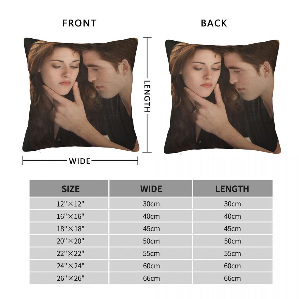 Federa Cuscino Film Saga di Twilight Poliestere Stampato Copricuscino Decorativo Bella ed Edward Cuscino da Lancio Copertina Casa