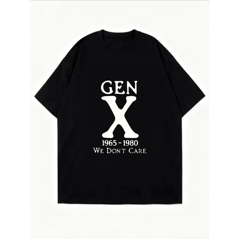 T-shirt Oversize Blanc Gen X 1965 1980 Nous Ne Nous Soucions Pas Imprimé Vêtement Décontracté Pour Femmes Streetwear Mode Haut