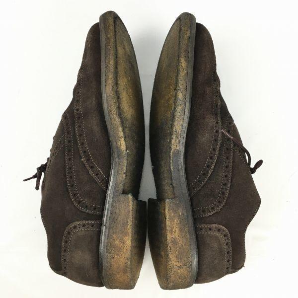 SAXONE Size 8 (26.5cm) British Vintage Crepe Sole Wingtip Dark Brown Men's(USED)