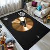 Golden vinyl record turntable tonearm Print Carpet for Living Room Bedroom Sofa Home Decor Rus Non-slip Floor Mat Luxury Gift