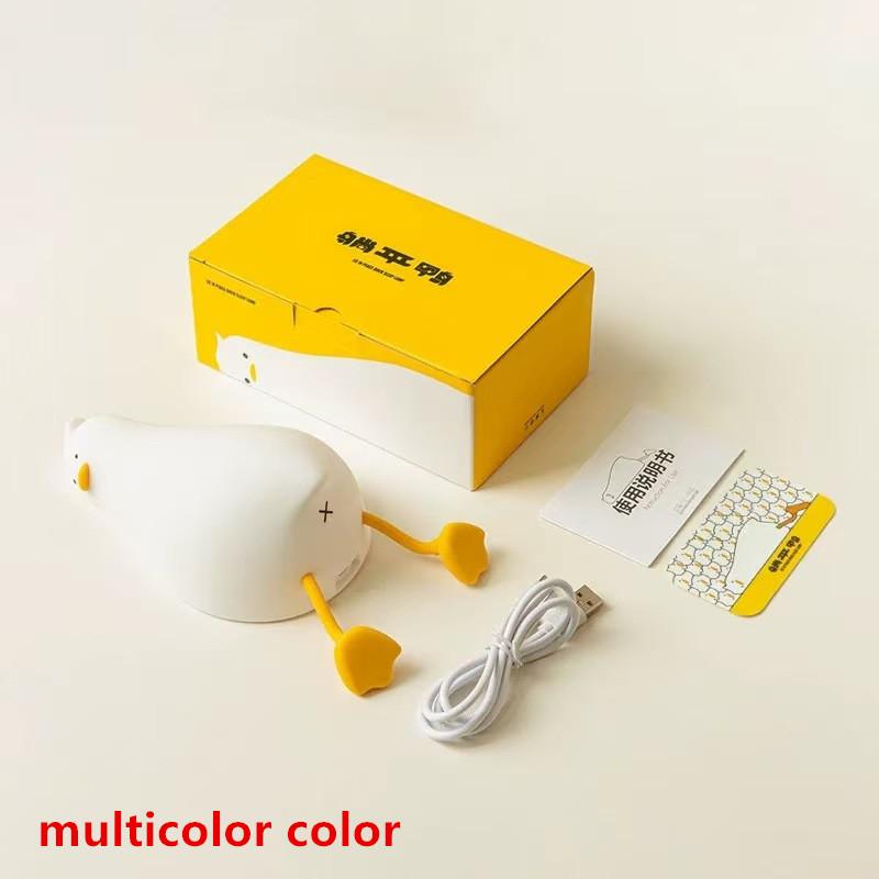 

LED Duck Night Light Rechargeable Touch Silicone Cartoon Clap Duck Sleeping Night Lamp For Bedroom Decoration Children Gift