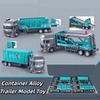 Scale 1:64 Zinc Zinc Alloy Trailer Model Movable Joint Model Vehicles Mini Container Truck  Hands-on Ability