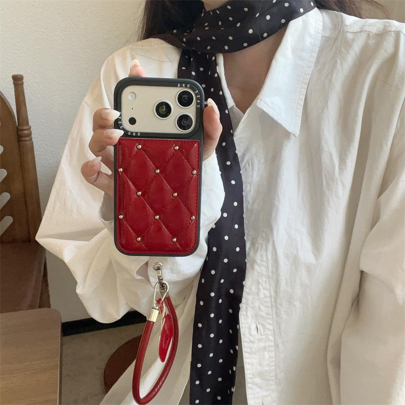 Premium Studded Diamond Pattern Phone Case for iPhone 17/16 Pro Max/15/14 - Light Luxury Design