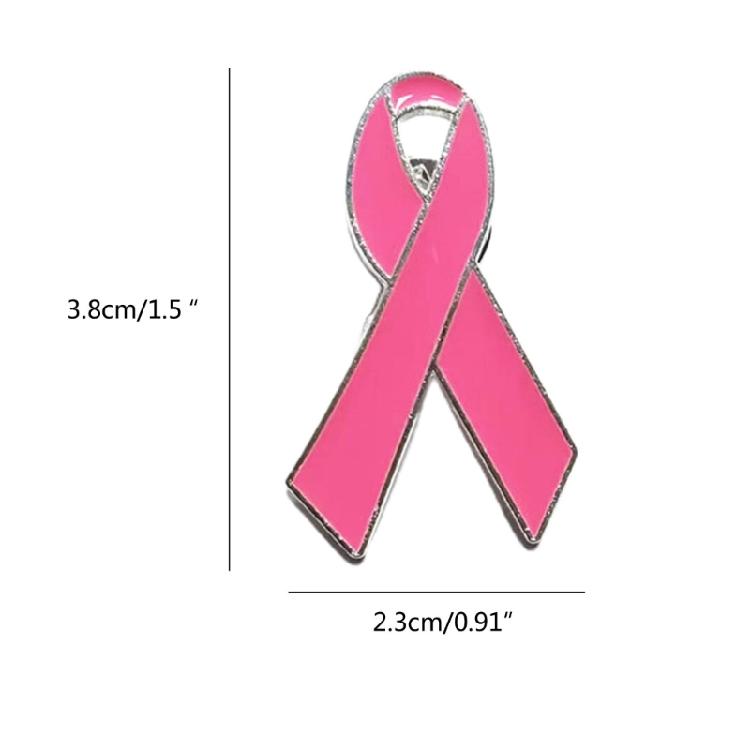 Glitter Ribbon Breast Cancers Enamel Pins Prevention Awareness Badge Brooches