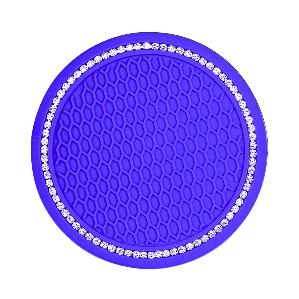 Car Water Cup Pad Holders Non-slip Diamond Rhinestone Rubber Mat for Bottle Holder Coaster Auto Interior Anti-skid Cup Holders