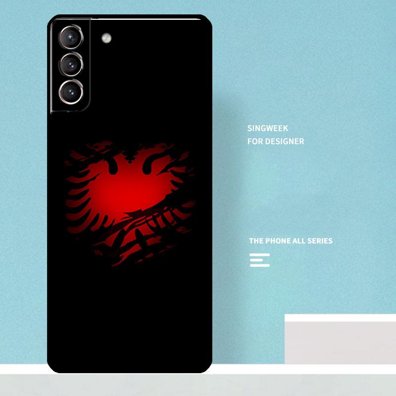 Albania Flag Eagle Case For Samsung Galaxy S25 Ultra S21 S22 S23 S24 Ultra S9 S10 S20 Plus S25 FE Phone Cover