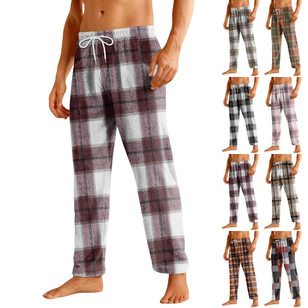 Men's Home Soft Pajama Pants Drawstring With Pockets Casual Sports Pants