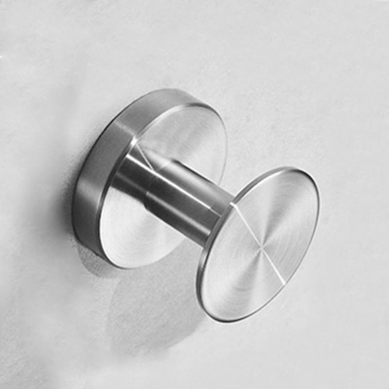 304 Stainless Steel Wall-Mounted Clothes Hook for Bathroom and Entrance - Single Hook for Coats, Hats, and Clothing