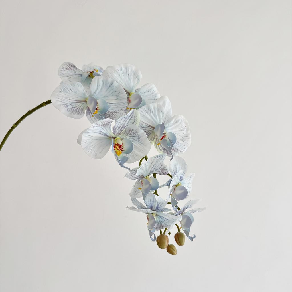 Symulowany Klej w Dotyku 9 Głów Phalaenopsis Symulowany Kwiat Sztuczny Kwiat Ozdoba Dekoracyjna Dekoracja Domowa Sypialnia Szafka RTV