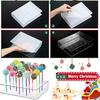 Yousheng 2Pcs Acrylic Lollipop Display Holder 15/20 Holes Clear Heavy Duty Non-slip Modern Lollipop Show Storage Organizer Stand